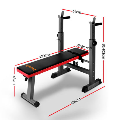 Everfit Weight Bench with Squat Rack – 200kg