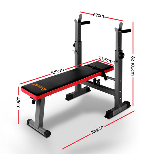 Everfit Weight Bench with Squat Rack – 200kg