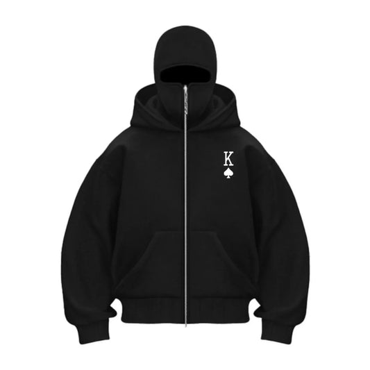 Y2K Double Hooded Balaclava Zip HoodieY2K Balaclava Zip Hoodie