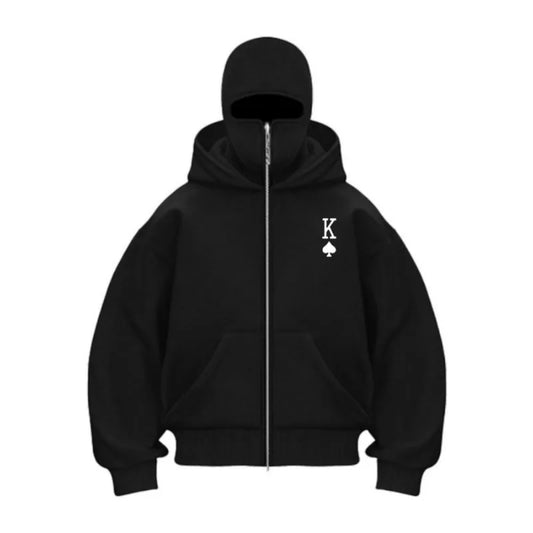Y2K Double Hooded Balaclava Zip HoodieY2K Balaclava Zip Hoodie