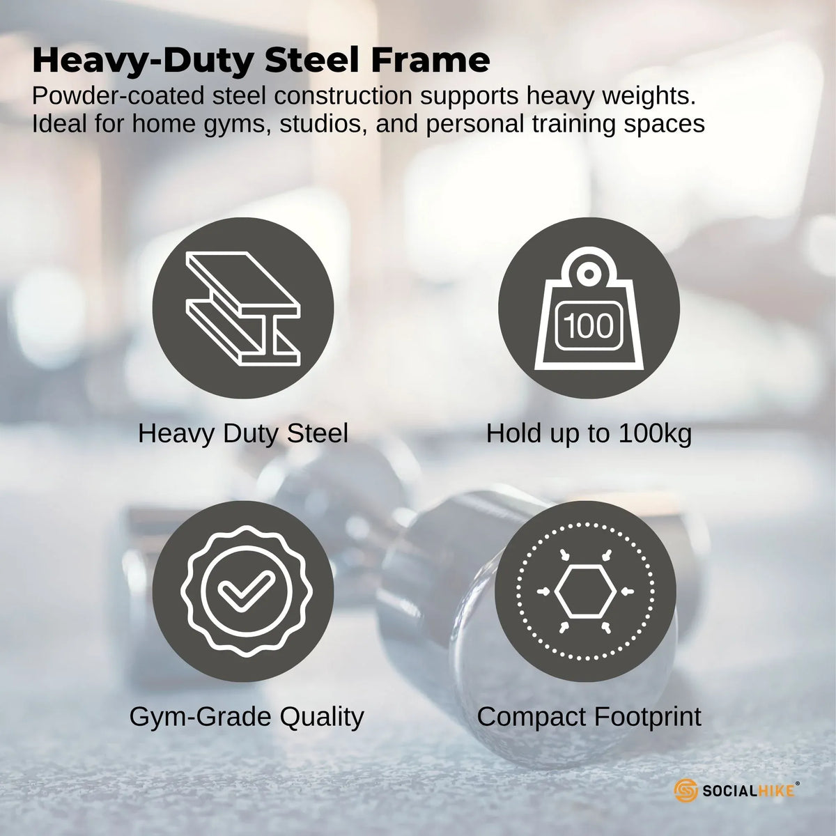 Social Hike Gym Equipment Storage Rack on Wheels