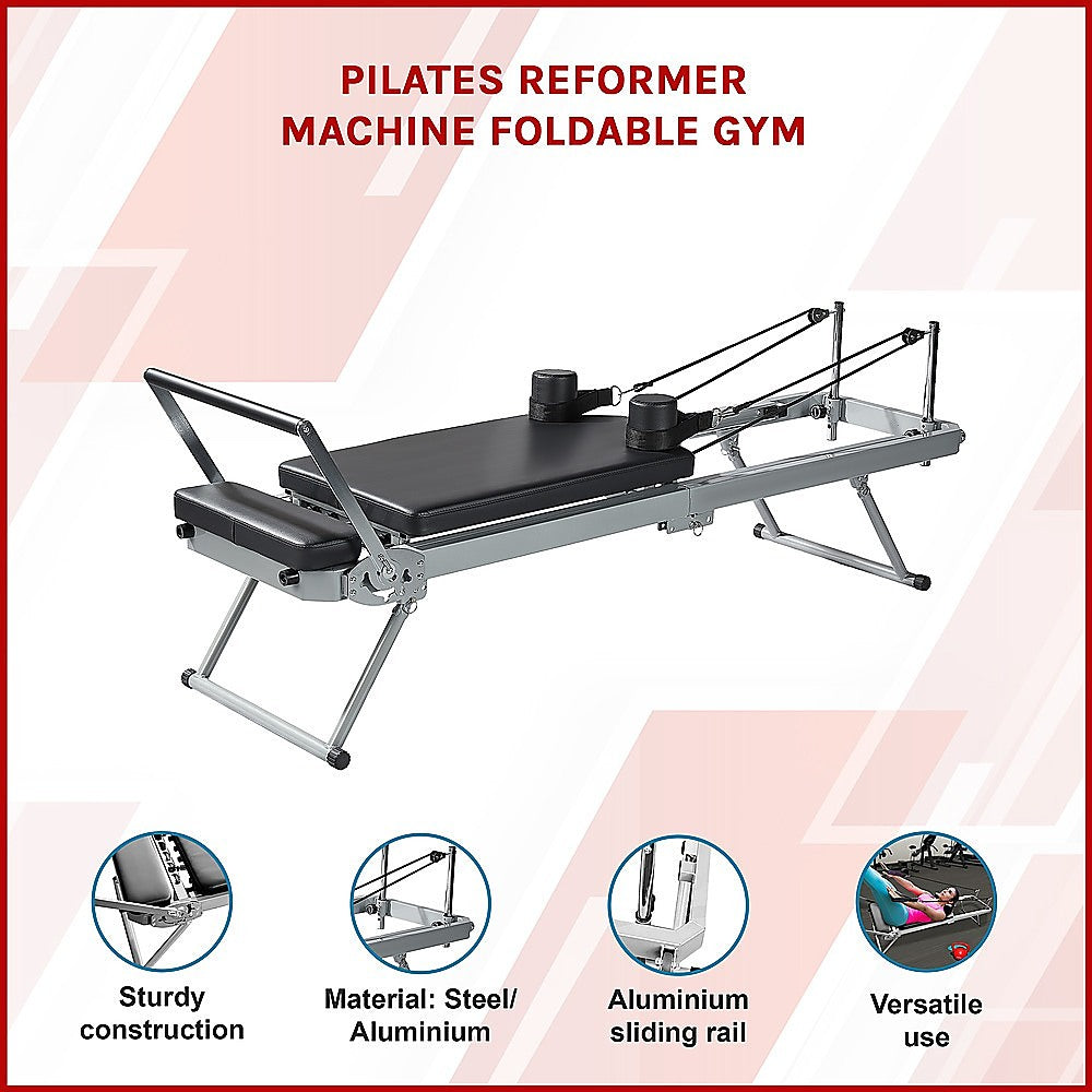 Foldable Pilates Reformer Machine for Home Gym